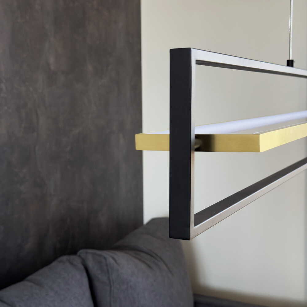 Светильник LED smart PRADA-Р с пультом 90Вт 3000-5000K 5000Lm Прямоугольный Черно-золотой 220745